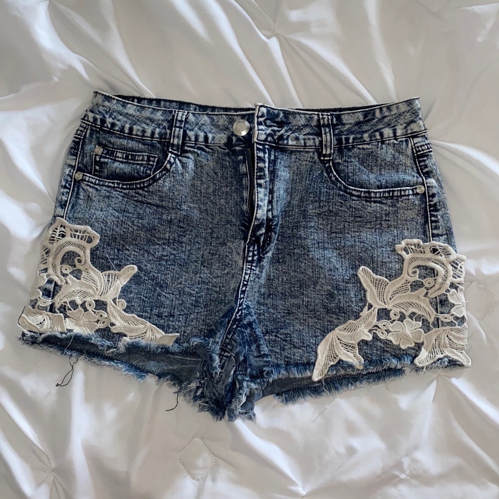 High waist jean shorts